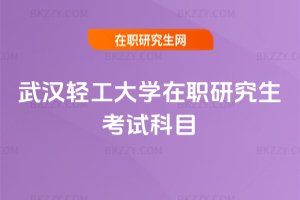 武漢輕工大學在職研究生考試科目