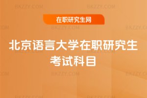 北京語言大學在職研究生考試科目