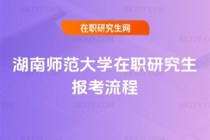 湖南師范大學在職研究生報考流程