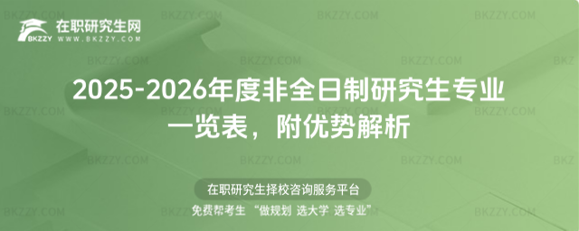 2025-2026年度非全日制研究生專業一覽表 2025-2026年度非全日制研究生專業一覽表