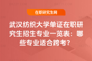 武漢紡織大學單證在職研究生招生專業一覽表：哪些專業適合跨考？