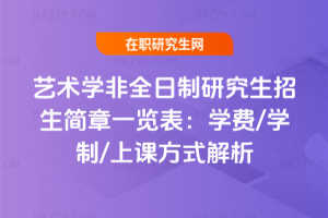 藝術學非全日制研究生招生簡章一覽表：學費/學制/上課方式解析
