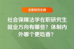 社會保障法學在職研究生就業方向有哪些？體制內外哪個更吃香？
