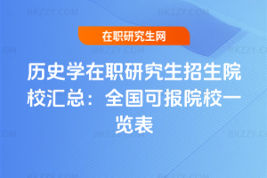 歷史學(xué)在職研究生招生院校匯總（2026更新）：全國(guó)可報(bào)院校一覽表
