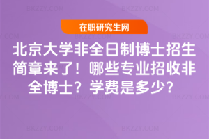 北京大學非全日制博士招生簡章來了!哪些專業(yè)招收非全博士?學費是多少?