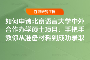 如何申請北京語言大學中外合作辦學碩士項目：手把手教你從準備材料到成功錄取